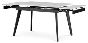Jídelní rozkládací stůl HT-405M mramor, bílý/černý