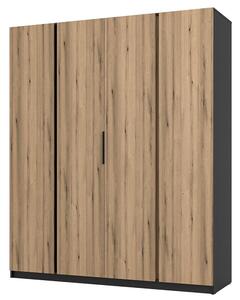 Šatní skříň KAJA 4F | 200 cm | bez zrcadla | VYSOKÁ | černá/evoke