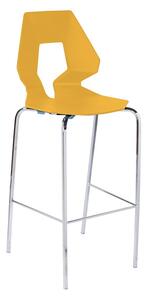 GABER - Barová židle PRODIGE - vysoká, hořčičná/chrom