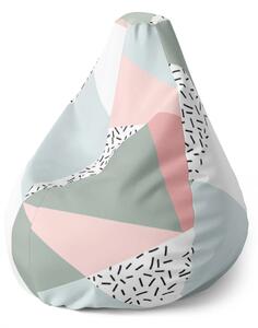Sablio Sedací vak Pear Obrazce v něžných barvách - 70 x 95 x 15 cm