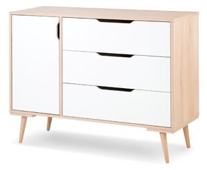 Komoda do dětského pokoje BRELA - buk / bílá