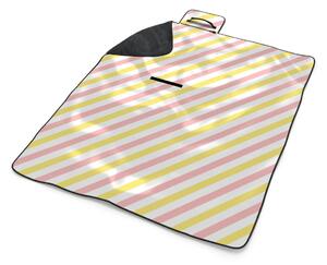 Sablio Plážová deka Růžové a žluté pruhy: 200x140 cm