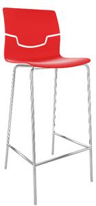 GABER - Barová židle SLOT - vysoká, červená/chrom