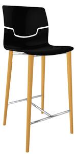 GABER - Barová židle SLOT BL - nízká, černá/buk