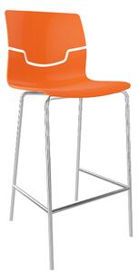 GABER - Barová židle SLOT - nízká, oranžová/chrom
