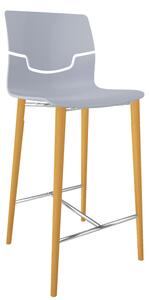 GABER - Barová židle SLOT BL - nízká, šedá/buk