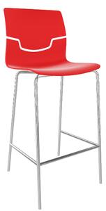 GABER - Barová židle SLOT - nízká, červená/chrom