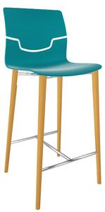 GABER - Barová židle SLOT BL - nízká, tyrkysová/buk