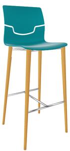 GABER - Barová židle SLOT BL - vysoká, tyrkysová/buk