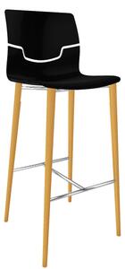 GABER - Barová židle SLOT BL - vysoká, černá/buk