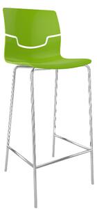 GABER - Barová židle SLOT - vysoká, zelená/chrom
