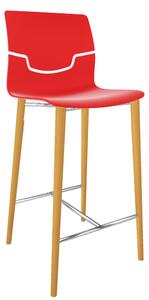 GABER - Barová židle SLOT BL - nízká, červená/buk