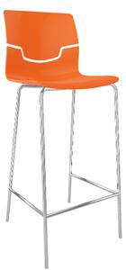 GABER - Barová židle SLOT - vysoká, oranžová/chrom