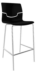 GABER - Barová židle SLOT - nízká, černá/chrom