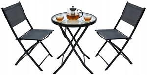 TRENDIE Balkonový set nábytku - stolek s průměrem 50 cm + 2 židle