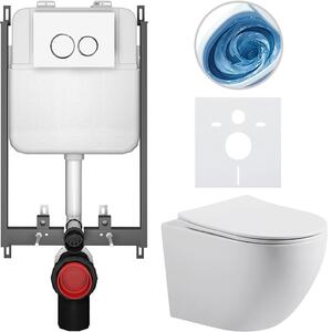 Kompletní WC set Basic/Cesso - bílá lesklá - WC tlačítko Dualo/Bílá - pro zazdění - 49x36 cm - 8050BD85971
