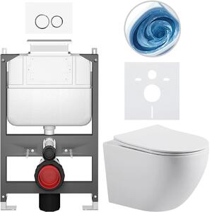 Kompletní WC set Basic/Cesso - bílá lesklá - WC tlačítko Dualo/Bílá - ovládání shora - předstěnová instalace - 49x36 cm - 8050BD85970