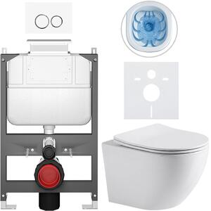 Kompletní WC set Basic/Cesso - bílá lesklá - WC tlačítko Dualo/Bílá - ovládání shora - předstěnová instalace - 49x36 cm - 8050BD85925