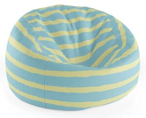 Sablio Sedací vak Cocoon Modrožluté pruhy - 75 x 45 x 35 cm