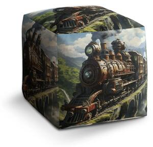 Sablio Taburet Cube Parní lokomotiva na viaduktu - 40x40x40 cm