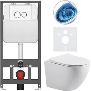Kompletní WC set Basic/Cesso - bílá lesklá - WC tlačítko Dualo/Bílá - závěsné - předstěnová instalace - 49x36 cm - 8050BD85973