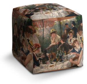 Sablio Taburet Cube Snídaně veslařů - Auguste Renoir - 40x40x40 cm
