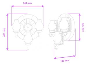 Brilagi - Nástěnné svítidlo ROATA APLICA 3xE14/40W/230V buk/ořech