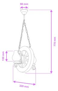 Brilagi - Lustr na řetězu ROATA 2xE14/40W/230V buk