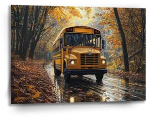 Sablio Obraz Žlutý školní autobus - 90x60 cm