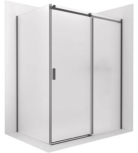 Sprchový kout Santoro - pravá - 6 mm - černá matná, mléčné sklo - 100x70 cm - posuvný