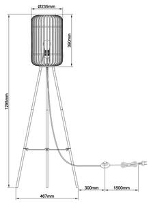 Brilliant - Stojací lampa WOODROW 1xE27/60W/230V bambus