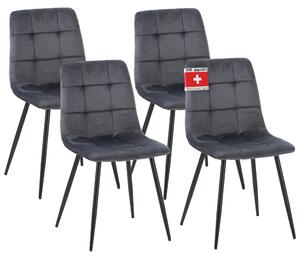 Jídelní židle Albatros sada 4 ks BORA antracit - Pohodlná čalouněná židle pro moderní a stylový design u jídelního stolu - Kuchyňská židle nebo židle do jídelny s vysokou nosností až 110 kg