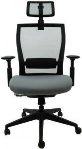 Židle MOTOSTUHL M5 černý plast, látka černá+šedá