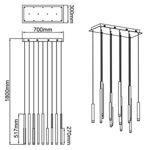 Brilliant -LED Stmívatelný lustr na lanku CEMBALO LED/60W/230V chrom/černá/hnědá