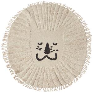 Kulatý bavlněný koberec s motivem lva ø 140 cm béžová BADHANI