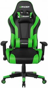 MERCURY Herní židle MRacer koženka, černo-zelená