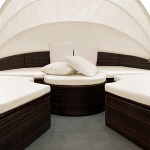 Deuba Ratanová zahradní postel LAZY BIG - hnědá 230 cm