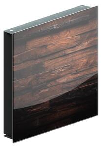Allboards,Skleněná magnetická skříňka na klíče 30 x 30 cm - staré dřevo,KB30x30_00018