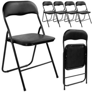 Sada rozkládacích židlí BASICO černá (4 ks)