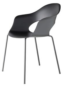 SCAB - Židle LADY B - antracitová/černý nikl