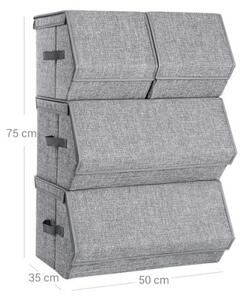 Set stohovatelných boxů RLB22GY (4 ks)