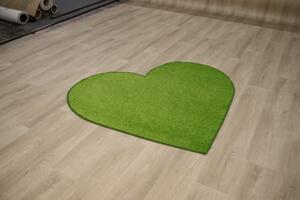 Kusový koberec Dynasty 71 - zelená - SRDCE 131x150 cm