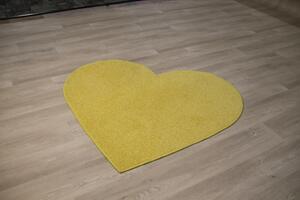 Kusový koberec Sonos - žlutá - SRDCE 100x115 cm