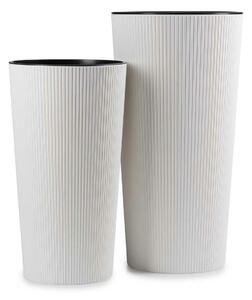 PLASTOVÝ KVĚTINÁČ URBANIKA ECO SADA 2KS 57X30 CM+46,6X25,5 CM BÍLÁ