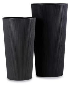 PLASTOVÝ KVĚTINÁČ URBANIKA ECO SADA 2KS 57X30 CM+46,6X25,5 CM ČERNÁ