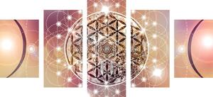 5-dílný obraz okouzlující Mandala