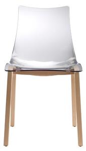 SCAB - Židle ZEBRA NATURAL ANTISHOCK - transparentní/buk