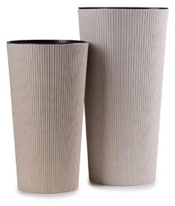 PLASTOVÝ KVĚTINÁČ URBANIKA ECO SADA 2KS 57X30 CM+46,6X25,5 CM BÉŽOVÁ
