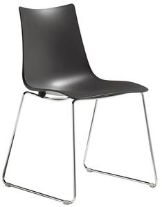 SCAB - Židle ZEBRA TECHNOPOLYMER s ližinovou podnoží - antracitová/chrom
