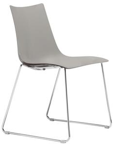 SCAB - Židle ZEBRA TECHNOPOLYMER s ližinovou podnoží - béžová/chrom